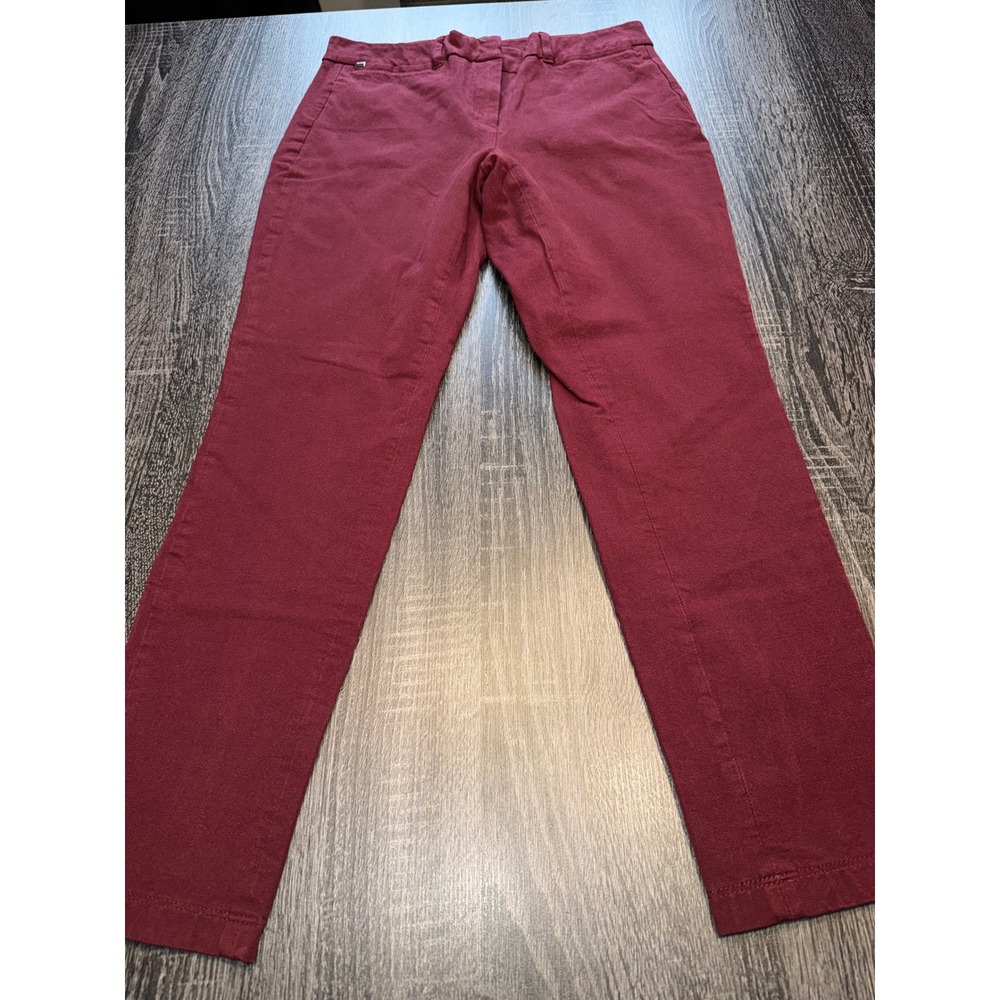 White House Black Market Skinny Ankle Pants Burgundy Size 6 Workwear